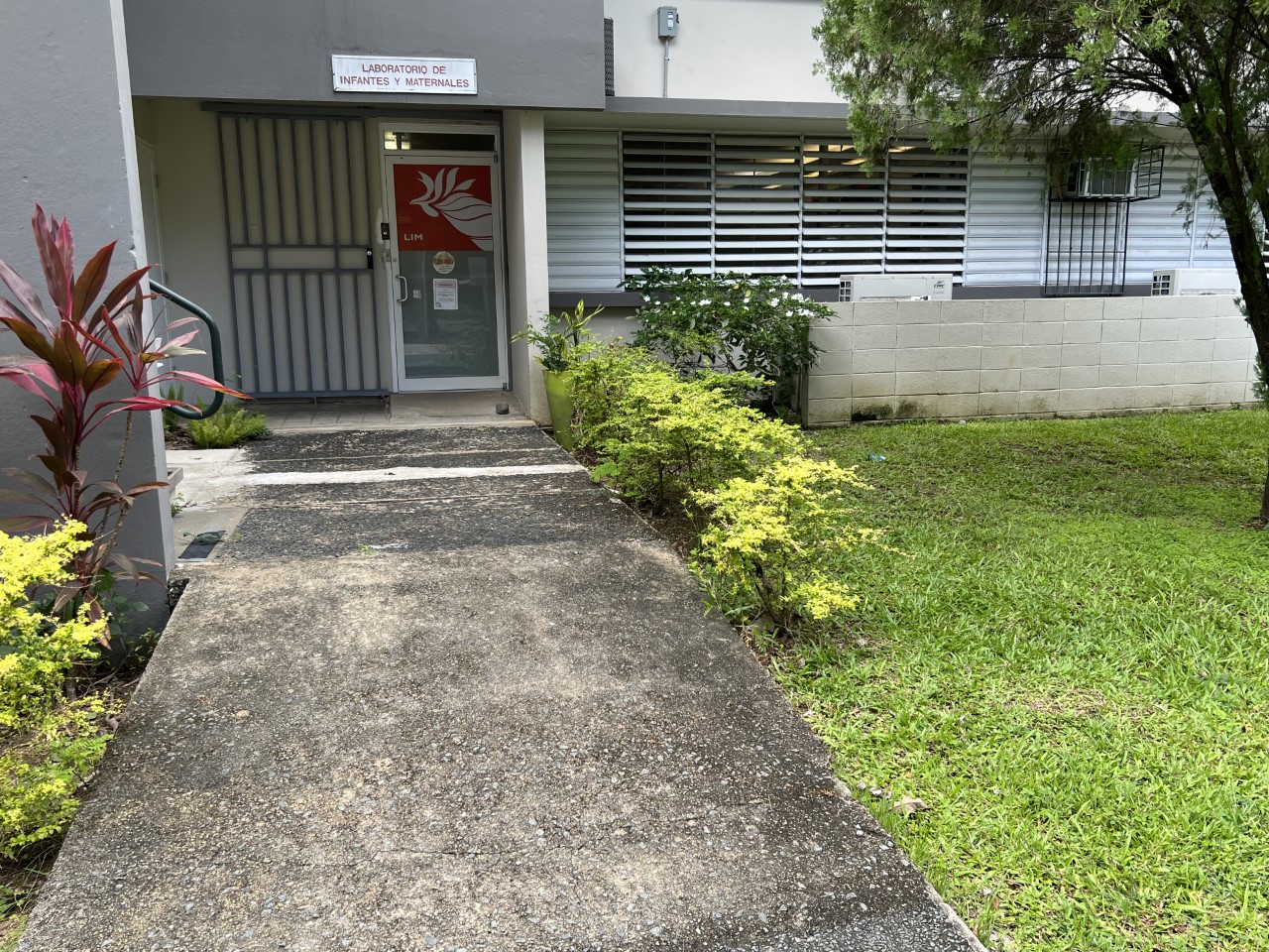 Imagen de la entrada de la oficina administrativa y salones del laboratorio de infantes y maternales de la UPR Río Piedras