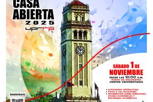 La Universidad de Puerto Rico, Recinto de Río Piedras (UPRRP), anunció que llevará a cabo su Casa Abierta 2025 el sábado, 1 de noviembre de 2025, de 10:00 a.m. a 3:00 p.m. para estudiantes procedentes de escuela superior pública, privada o homeschooler. Durante la Casa Abierta de la IUPI, los visitantes podrán disfrutar de las actividades interactivas programadas en cada una de las facultades y escuelas; informarse sobre los diferentes programas académicos y compartir con estudiantes y profesores. El punto de encuentro será el Centro Universitario, donde a partir de las 10:30 a.m. se ofrecerán, de forma rotativa durante todo el día, orientaciones breves sobre el proceso de admisión y ayudas económicas y charlas para explorar los ofrecimientos académicos. “Nuestra querida Alma Mater, casa de los Gallitos y las Jerezanas, está lista para recibir a toda la comunidad puertorriqueña. En especial a los estudiantes de escuela secundaria para que exploren los diferentes programas académicos, en muchos casos únicos, que ofrecen las ocho facultades y escuelas del recinto”, manifestó la decana de estudiantes, doctora Gloria Díaz Urbina. “Además, recibirán orientación sobre las oportunidades de intercambios e internados, organizaciones estudiantiles, investigaciones, disciplinas deportivas, musicales, teatrales, entre otras. Nos entusiasma y emociona recibir a los futuros gallitos y jerezanas en el campus riopedrense; y compartir y disfrutar junto a ellos, familiares y amigos esta significativa experiencia”, añadió la Decana. Los estudiantes podrán cumplimentar la solicitud de admisión junto al personal de la Oficina de Admisiones de la UPRRP. También habrá mesas informativas sobre servicios y oportunidades extracurriculares, así como del Programa de Intercambio, Departamento Atlético, Programa Adelanta de la División de Educación Continua y Estudios Profesionales (DECEP), Decanato de Estudios Graduados e Investigación (DEGI), Sistema de Bibliotecas, Museo de Historia, Antropología y Arte de Puerto Rico (MHAA) y College Board, entre otros. Para participar del evento debe registrarse previamente en el siguiente formulario: Registro de Casa Abierta UPR RP. Una vez completado el proceso de registro previo, recibirá un correo electrónico de confirmación con la información para acceder a la plataforma que contiene la programación de las actividades, para que pueda planificar con antelación su visita al recinto. Para más información puede escribir un correo electrónico a casaabierta.rrp@upr.edu o llamar al 787.764.0000 extensiones 86252 o 86639.